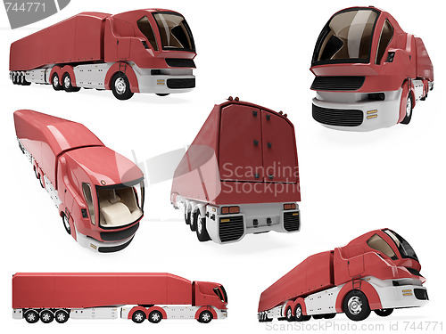 Image of Collage of isolated concept truck