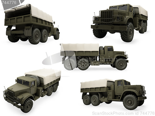 Image of Collage of isolated truck