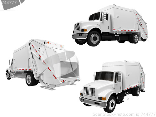 Image of Collage of isolated dump truck
