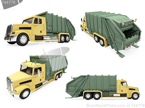 Image of Collage of isolated dump truck