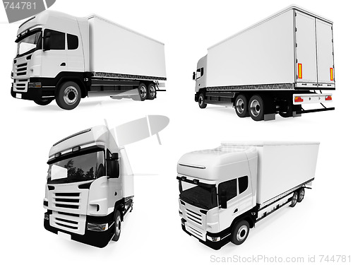 Image of Collage of isolated truck