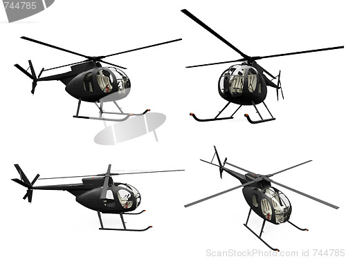 Image of Collage of isolated helicopter