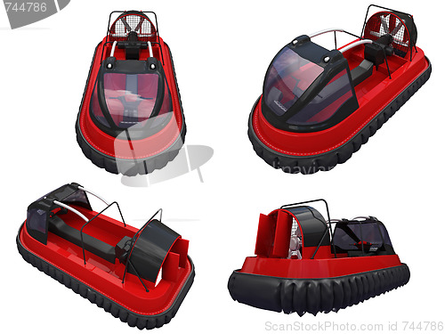 Image of Collage of isolated speed boat