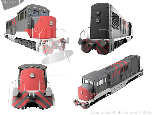 Image of Collage of isolated train