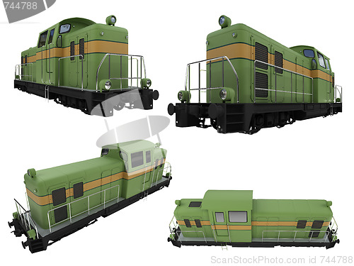 Image of Collage of isolated train