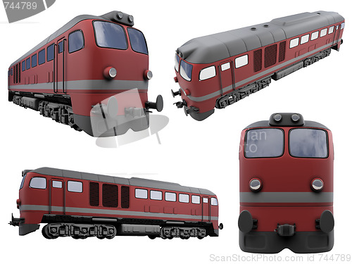 Image of Collage of isolated train