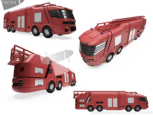 Image of Collage of isolated concept firetruck