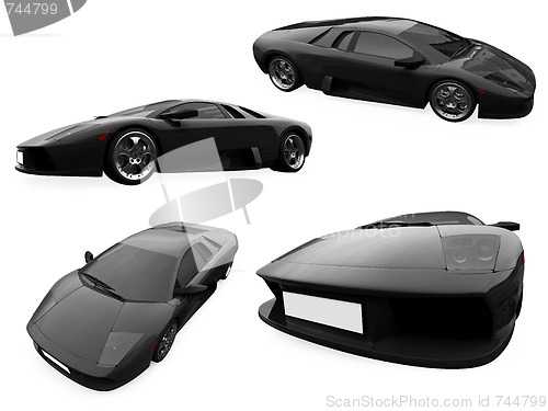 Image of Collage of isolated super car