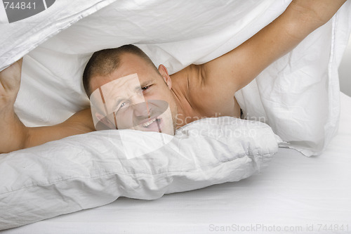 Image of Confused Man Waking Up