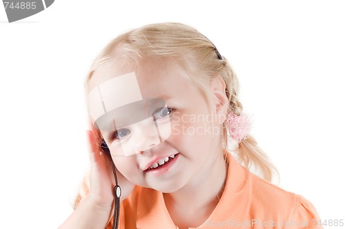 Image of Little girl with mobile