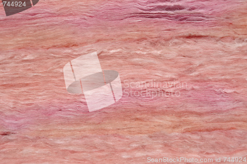 Image of Pink fiberglass insulation material