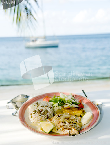 Image of grilled sauteed cavalli kingfish caribbean style