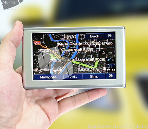 Image of Gps in a man hand.