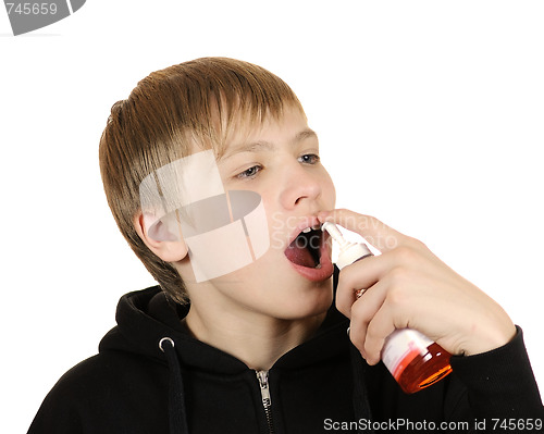 Image of The teenager takes a inhale