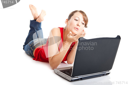 Image of Sending a kiss online