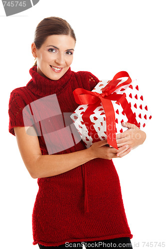 Image of Woman holding a gift