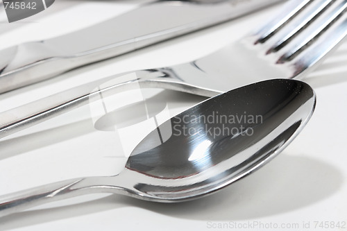 Image of Fork, knife and spoon