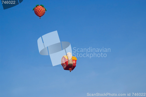 Image of Blue sky with balloons