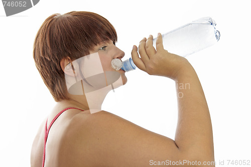 Image of Young woman with water bottle