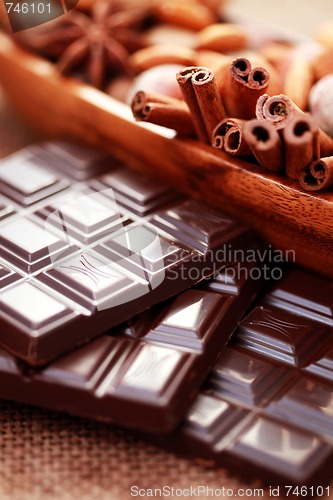 Image of chocolate with delicacies