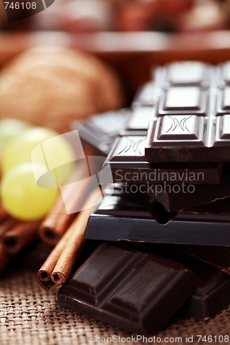 Image of chocolate with delicacies