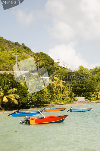 Image of fishing boats friendship bay la pompe bequia st. vincent and the