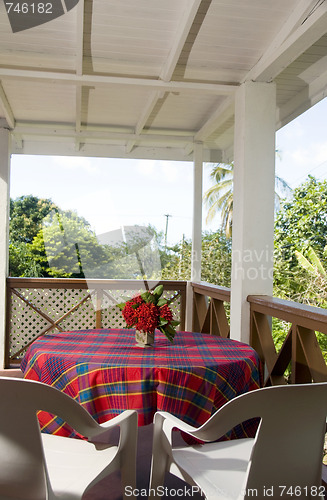 Image of dining table patio budget guest house bequia