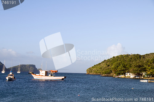 Image of native fishing boats bequia caribbean sea st. vincent and the gr
