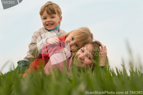 Image of Mother and children