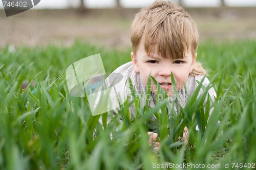 Image of Boy in grass