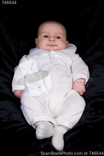 Image of Newborn Baby Boy in Blessing Outfit