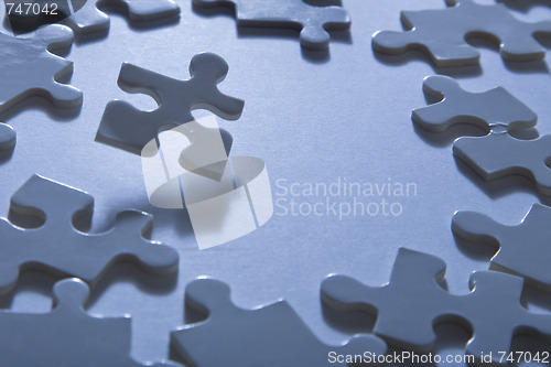 Image of Jigsaw Pieces with Dramatic Light