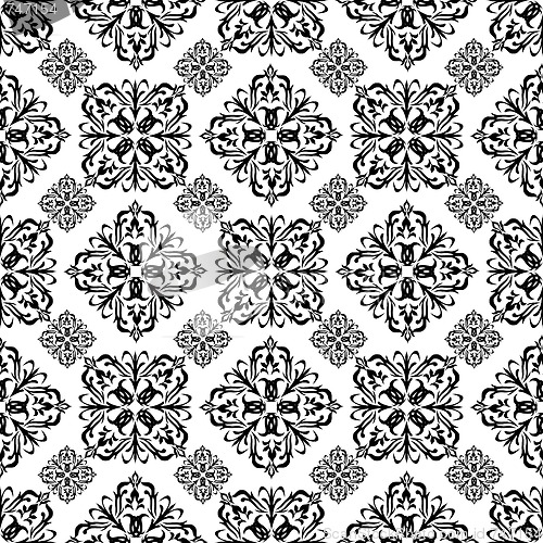 Image of floral wallpaper black