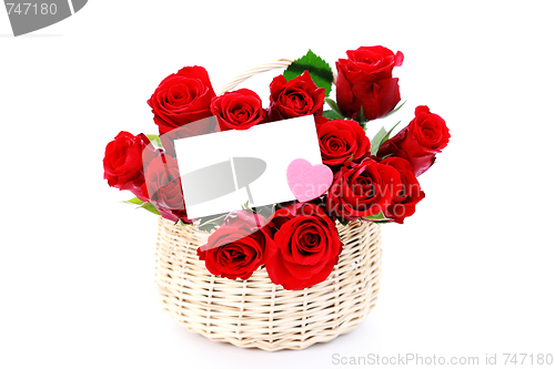 Image of basket full of red roses