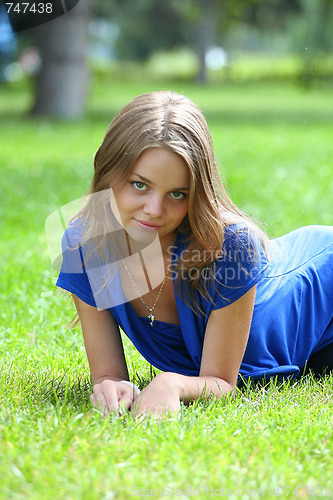 Image of Young girl resting