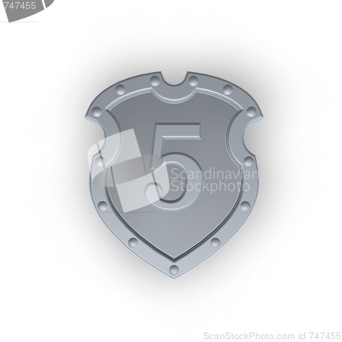 Image of number five on metal shield