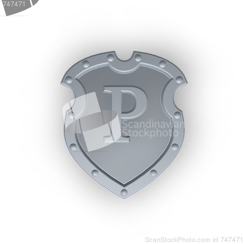Image of shield with letter P