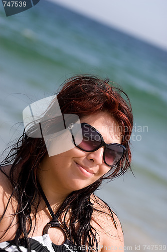 Image of Happy Beach Woman