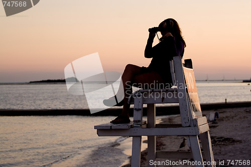 Image of Lifeguard with Binoculars