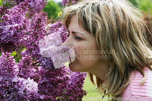 Image of Portrait with lilac