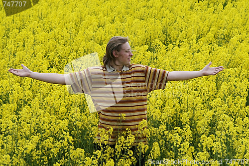 Image of Young man in meadow