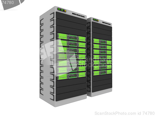 Image of 3d Servers-Green #1