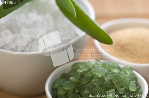 Image of bath salt and aloe vera