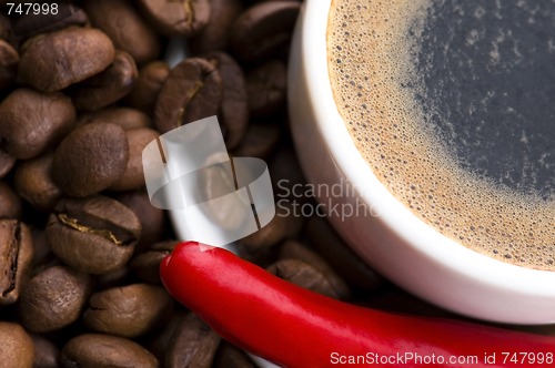Image of hot coffee with chili