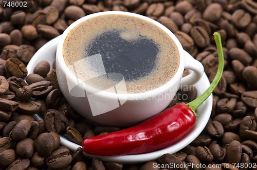 Image of hot coffee with chili