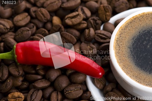 Image of hot coffee with chili