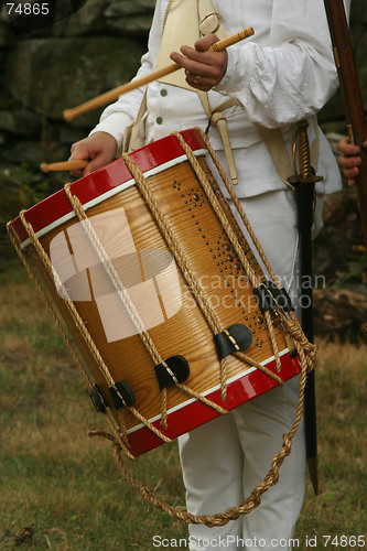 Image of Colonial Drummer--Revolutionary War Reenactment