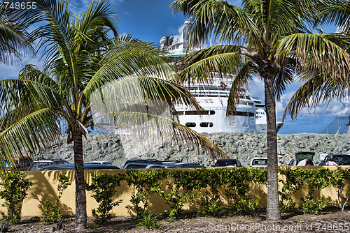 Image of Cruise Ship in Saint Maarteen Coast, Dutch Antilles