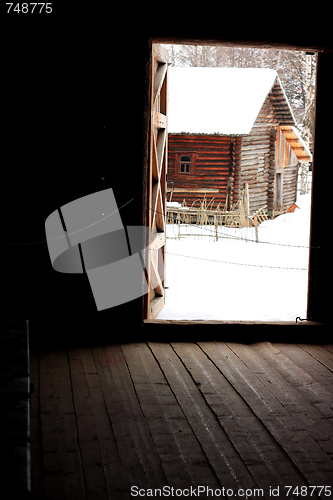 Image of Traditional Russian wooden log huts