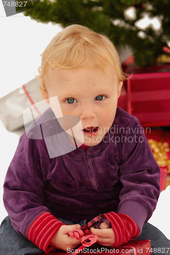 Image of Christmas - Cute child looking at you